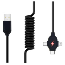 Best Selling TPE Micro USB Cable with LED Light Charge and Data Sync USB Cables 3in1